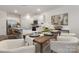 Elegant dining area showcasing a wooden table set for six, with modern decor, adjacent to a bright, open kitchen at 1419 5Th Street Ne Dr, Hickory, NC 28601