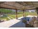Backyard featuring a covered patio, outdoor seating, and a well-maintained lawn, creating an inviting outdoor space at 1543 Ab Moore Jr Dr, Indian Trail, NC 28079