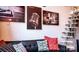Comfortable living room space with trendy artwork and spiral staircase detail at 201 S Hoskins Rd # 132, Charlotte, NC 28208