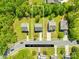 Aerial view of home showcasing .18 acre lot lines and property in a suburban neighborhood at 2115 Sonoma Valley Dr, Charlotte, NC 28214