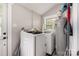 Bright laundry room with a modern washer and dryer, natural light and neutral paint at 303 S Iredell Ave, Spencer, NC 28159