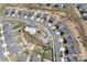 Aerial view of the community showcasing the pool, playground, gazebo, and surrounding homes at 3637 Allenby Pl, Monroe, NC 28110