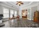 Bright office space featuring multiple windows, French doors, and tiled flooring at 364 Stone Cliff Ln, Clover, SC 29710