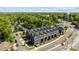 Overhead shot of a townhouse community with well-maintained landscaping and convenient street access at 4019 Plaza Row Ct, Charlotte, NC 28205