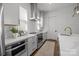 Stylish kitchen with stainless steel appliances, white cabinets, and a modern design at 4019 Plaza Row Ct, Charlotte, NC 28205