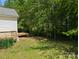 Backyard view featuring a small deck area and lush surrounding greenery at 8332 Highlander Ct, Charlotte, NC 28269