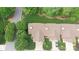 Overhead view of a well-kept home with lush landscaping and a two-car garage at 904 3Rd Street Ne Pl, Conover, NC 28613