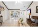 Bright living room with a view of the kitchen and dining area at 12305 Portrush Ln, Charlotte, NC 28273