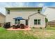 View of the home's exterior showcasing the outdoor patio area and backyard at 13015 Rothe House Rd, Charlotte, NC 28273