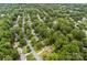 An aerial view of the neighborhood showing lush greenery and well-spaced homes at 13324 Kintyre Ct, Matthews, NC 28105