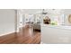 Spacious open-concept living area with hardwood floors, fireplace and lots of light at 13324 Kintyre Ct, Matthews, NC 28105