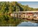 Multiple covered boat slips providing convenient water access and boat storage on a calm lake at 194 Riverview Ter, Clover, SC 29710