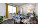 Well-lit dining area with vibrant curtains and chairs, perfect for entertaining and enjoying meals at 3100 Cheyney Park Dr, Charlotte, NC 28269