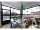 Screened patio with seating and dining space offers a relaxing outdoor space for gatherings and enjoyment at 3100 Cheyney Park Dr, Charlotte, NC 28269