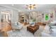 Spacious living room featuring hardwood floors, neutral furniture, and an open staircase to the second story of the home at 3201 Oak Brook Dr, Waxhaw, NC 28173