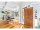 Charming dining room features hardwood floors, a large window, and a chandelier at 401 Yorkfield Dr, Shelby, NC 28150