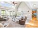 Bright living room with vaulted ceilings, lots of windows, and comfortable seating arrangements at 401 Yorkfield Dr, Shelby, NC 28150