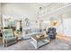 Spacious living room with high ceilings, staircase and comfortable furniture at 401 Yorkfield Dr, Shelby, NC 28150