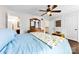 Bright bedroom showcasing a ceiling fan and a spacious layout at 4605 Hedgemore Dr # I, Charlotte, NC 28209