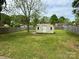 Large backyard featuring privacy fence, and a wooden storage shed at 4623 Monmouth Dr, Charlotte, NC 28269