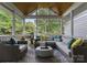 Inviting screened-in sunroom with vaulted ceilings and ample seating, perfect for relaxation and entertaining at 4931 Pine Ridge Rd, Charlotte, NC 28226
