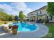 Exterior backyard featuring a pool, patio, and outdoor kitchen, ideal for entertaining and relaxation at 8014 Avanti Dr, Marvin, NC 28173