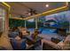 A covered patio offers seating with views of the backyard pool at 8014 Avanti Dr, Marvin, NC 28173