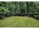 Lush backyard with mature trees, green grass, and privacy at 9439 White Hemlock Ln, Charlotte, NC 28270