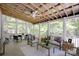 Relaxing screened porch with comfortable seating and a beautiful backyard view at 9439 White Hemlock Ln, Charlotte, NC 28270
