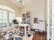 Bright home office with large window, built-in shelving, and a stylish desk, perfect for work at 1126 Concord Rd, Davidson, NC 28036