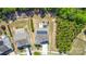 Overhead view of home with solar panels, landscaping, and spacious yard with patio area at 1176 Shiloh Bend Trl, Fort Mill, SC 29715
