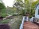 Inviting deck overlooking a backyard filled with vibrant azaleas and mature trees, blending beauty with nature at 121 General Pemberton St, Stanley, NC 28164