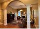 Spacious living room with an open layout, fireplace, and hardwood floors at 121 General Pemberton St, Stanley, NC 28164