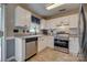 Functional kitchen equipped with stainless steel appliances, white cabinets, and tile backsplash at 1252 Spring View Ct, Rock Hill, SC 29732