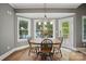 Charming dining area with bay windows and views of the outdoor deck at 2501 Mt Isle Harbor Dr, Charlotte, NC 28214
