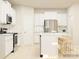 Contemporary kitchen with stainless steel appliances, white cabinets, island seating and plenty of counter space at 2806 Morning Song Way, Lancaster, SC 29720