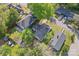Bird's eye view of the home's location with mature trees and neighborhood surroundings at 288 Fink Nw Ave, Concord, NC 28025