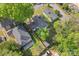 Aerial shot of the property showcasing a spacious yard, surrounding greenery, and neighborhood at 288 Fink Nw Ave, Concord, NC 28025