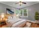 Tastefully decorated bedroom with hardwood floors, natural light, and cozy furnishings at 288 Fink Nw Ave, Concord, NC 28025