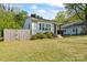 Home featuring a porch with decorative columns, a large picture window, and green landscaping at 288 Fink Nw Ave, Concord, NC 28025