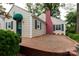 A welcoming backyard patio with classic brickwork, perfect for entertaining or enjoying a quiet outdoor space at 539 Marsh Rd, Charlotte, NC 28209