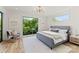 Bedroom with large windows offering a view of lush greenery and natural light at 721 Charles Ave, Charlotte, NC 28205