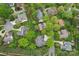 Picturesque aerial view of a lush neighborhood showcasing well-manicured lawns and mature trees at 7626 Vistaview Dr, Cornelius, NC 28031