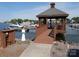Lakeside gazebo at community marina, featuring a scenic waterfront setting at 7626 Vistaview Dr, Cornelius, NC 28031