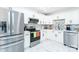 Modern kitchen with stainless steel appliances and decorative tile backsplash at 103 Carriage House Dr, Kannapolis, NC 28081