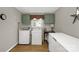 Laundry room featuring washer, dryer, storage cabinets and freezer at 1162 E Doc Garris Rd, Lancaster, SC 29720