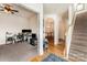 Inviting foyer with hardwood floors, staircase, and arches to dining and office spaces at 4861 Samuel Pinckney Dr, Belmont, NC 28012