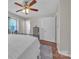 Bedroom with closet, ceiling fan, and bed at 4935 Kennedy St, Hickory, NC 28602