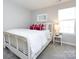 Bedroom with bright natural lighting featuring a bed with decorative pillows and a white night stand at 7731 Ivy Hollow Dr, Charlotte, NC 28227