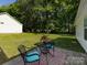 Charming patio setup with table and chairs, perfect for enjoying the serene backyard and outdoor living at 7731 Ivy Hollow Dr, Charlotte, NC 28227